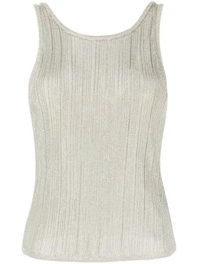 Ba&sh Metallic-threading Sleeveless Top In Gelb