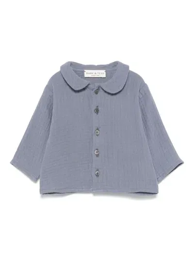 Babe And Tess Babies' Cotton Shirt In Blue