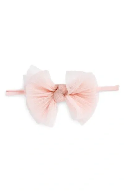 Baby Bling Babies' Tulle Fab Bow Headband In Pleated Rose Quartz