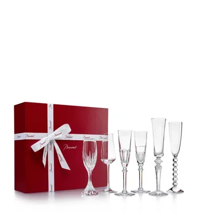 Baccarat Set Of 2 Bubble Box Flutes In Transparent