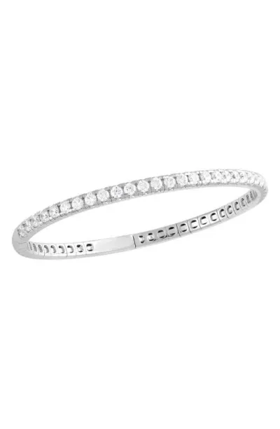 Badgley Mischka 14k Gold Round Cut Lab-created Bracelet In Silver