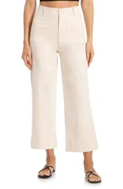 Bagatelle Cropped Cotton Twill Pants In Bone