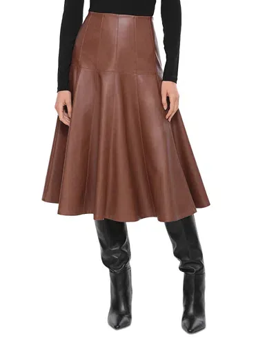 Bagatelle Faux Leather Skirt In Cocoa Dust