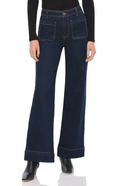 Bagatelle High Waist Wide Leg Jeans In Royal Rinse