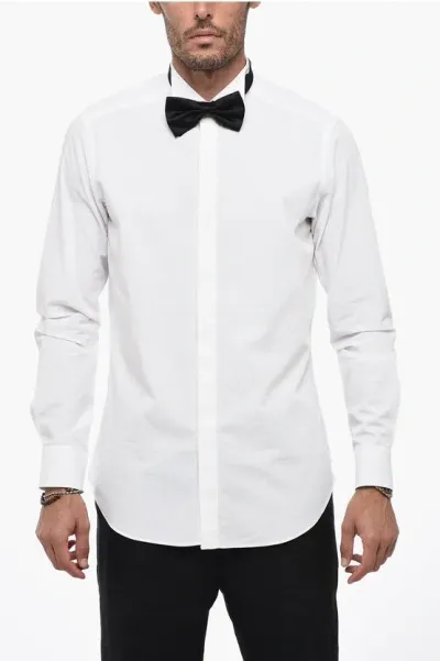 Bagutta Cotton Shirt With Wing Collar In White