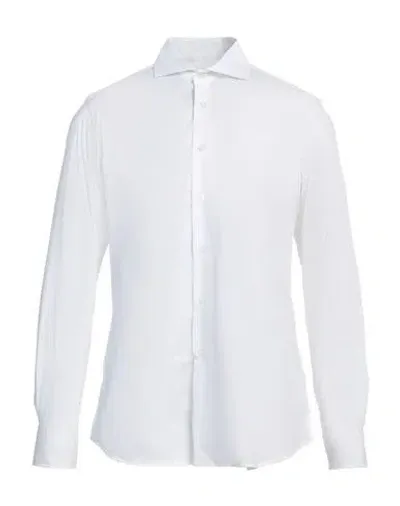 Bagutta Cotton Poplin Miami Shirt With Spread Collar In White