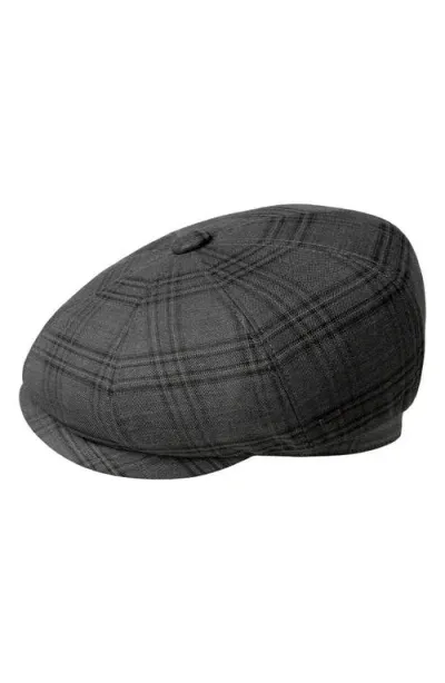 Bailey Eniry Plaid Snap Peak Newsboy Hat In Black Window