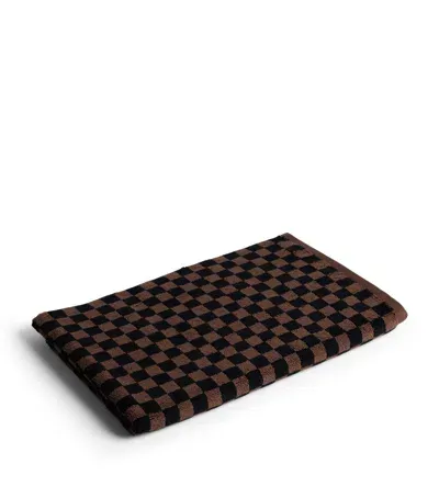 Baina Check Beppu Bath Mat In Brown