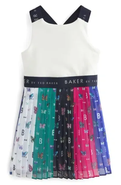 Baker By Ted Baker Kids' 3d Butterfly Fit & Flare Dress In White