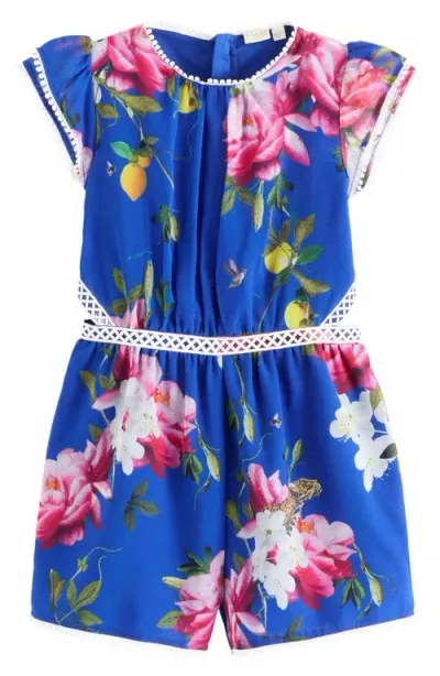 Baker By Ted Baker Kids' Citrus Bloom Romper In Blue