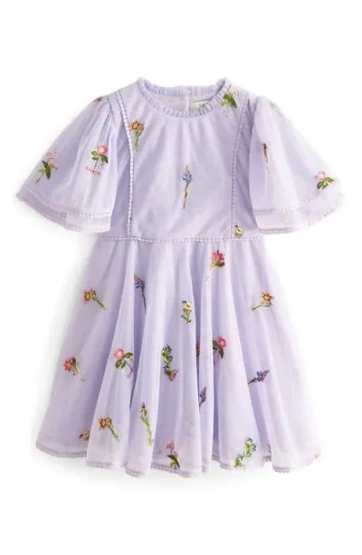 Baker By Ted Baker Kids' Embroidered Tulle Dress In Purple