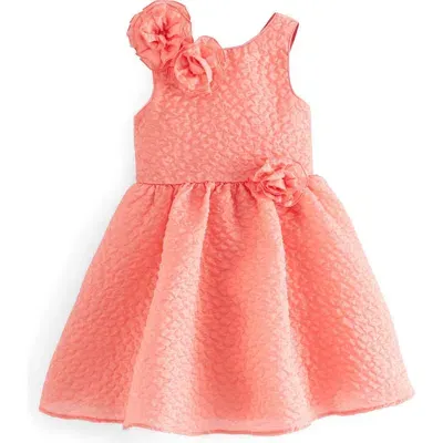 Baker By Ted Baker Kids' Textured 3d Flower Dress In Apricot