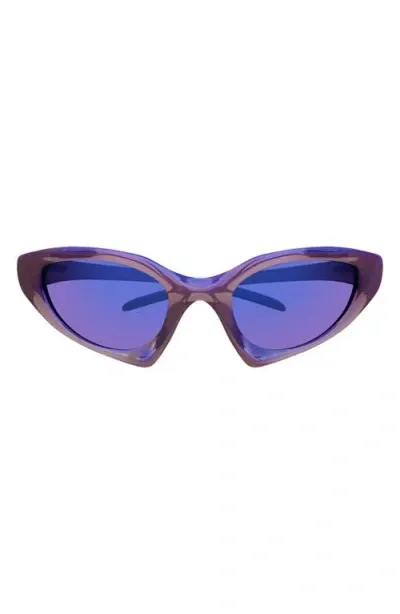 Balenciaga 67mm Oversize Geometric Sunglasses In Purple