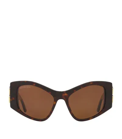 Balenciaga Dynasty Xl D-frame Sunglasses In Brown