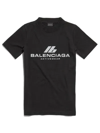 Balenciaga Activewear Fitted T-shirt In Black