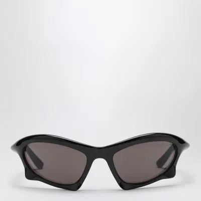 Balenciaga 0229s Bat Rectangle Nylon Sunglasses In Black