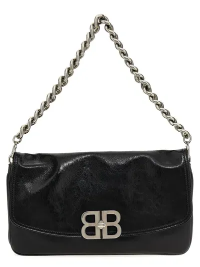 Balenciaga Bb Soft Shoulder Bag In Black