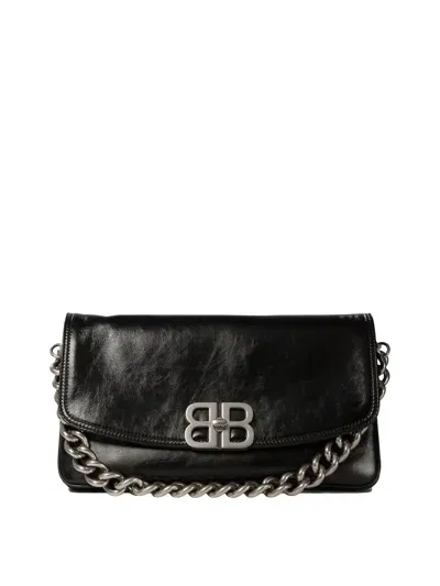 Balenciaga Bb Soft Flap Shoulder Bags In Black