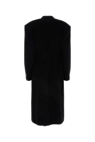 Balenciaga Black Cashmere Blend Oversize Cinched Coat