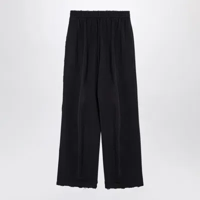 Balenciaga Black Cotton Baggy Trousers With Wear