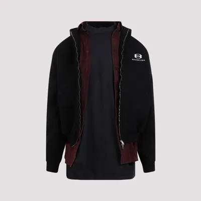 Balenciaga Layered Oversized Hoodie In Black