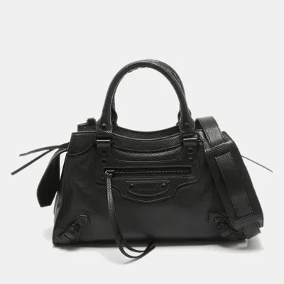 Pre-owned Balenciaga Black Leather Small Neo Classic Tote