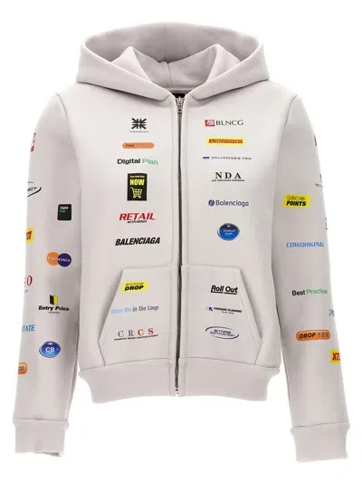 Balenciaga Business English Sweatshirt In White