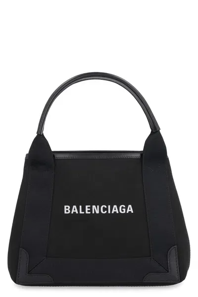 Balenciaga Cabas Xs Canvas Tote Bag In Black