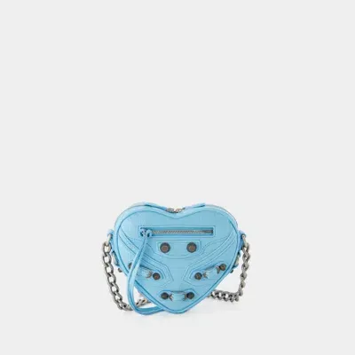 Balenciaga Cag Heart Mini Bag -  - Leather - Sea Blue