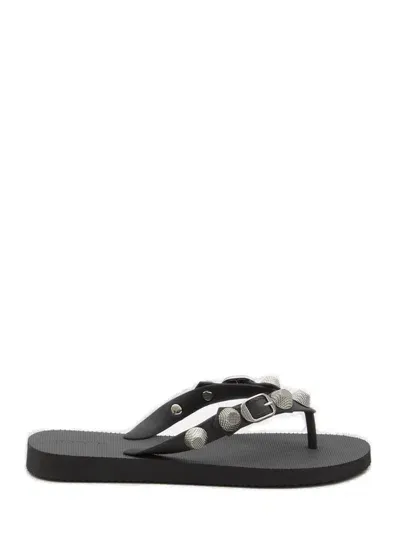 Balenciaga Cagole Stud Embellished Sandals In Black