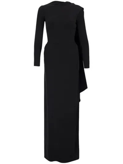 Balenciaga Cape-design Gown In Black