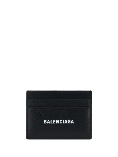 Balenciaga Card Holder In Black/l White