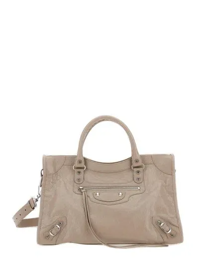 Balenciaga City Bag Medium Tote Bag In Beige