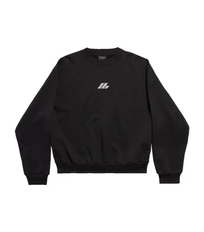 Balenciaga Cotton Logo Sweater In Black