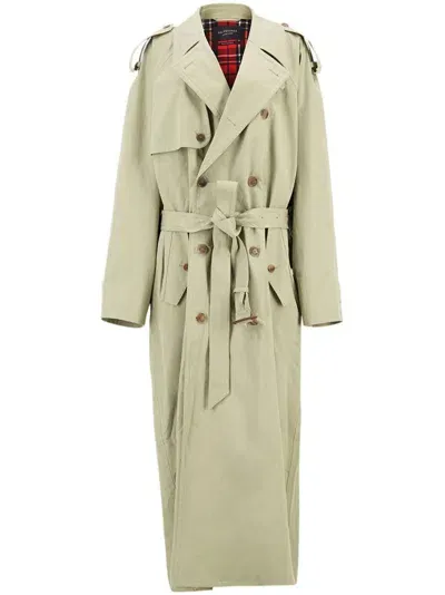 Balenciaga Cotton Trench Coat In Nude