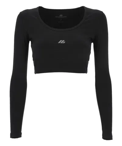 Balenciaga Crop Top In Black