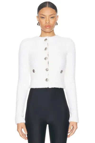 Balenciaga Cropped Cardigan In White