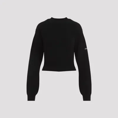 Balenciaga Cropped Sweater In Black