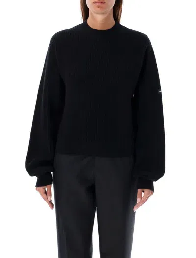 Balenciaga Cropped Sweater In Black