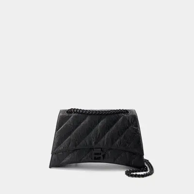 Balenciaga Crush Chain M Shoulder Bag In Black