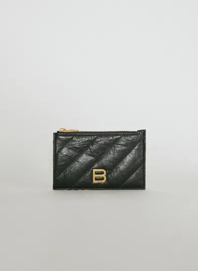 Balenciaga Crush Long Cardholder In Black