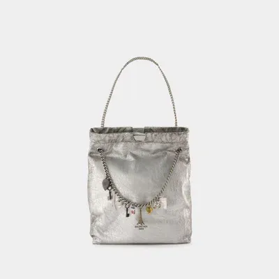 Balenciaga Crush Tote M Shoulder Bag In Silver