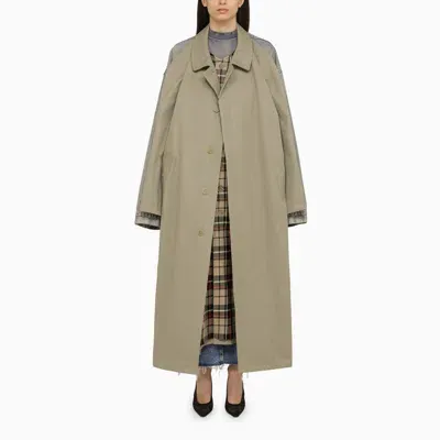 Balenciaga Hybrid Beige And Denim Blue Cotton Coat