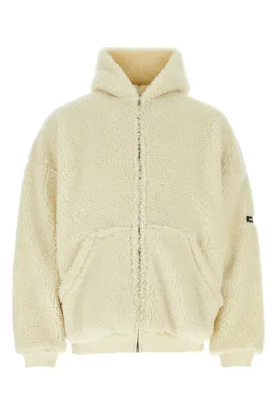 Balenciaga Ivory Teddy Oversize Sweatshirt In Yellow