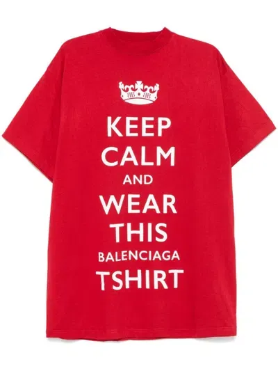 Balenciaga Keep Calm T-shirt In Red