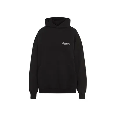 Balenciaga Large Fit Hoodie Sweatshirt In Black