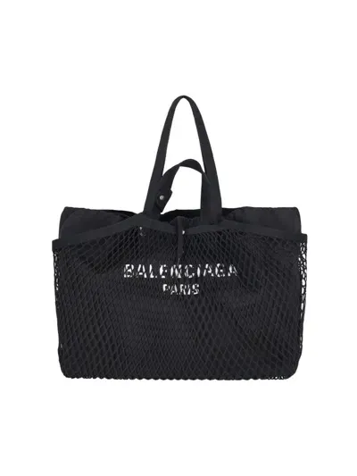 Balenciaga Layered Tote Bag In Black