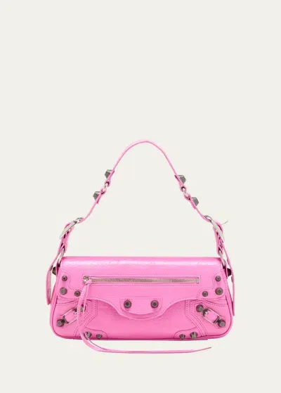 Balenciaga Le Cagole Sling Small Varnished Leather Shoulder Bag In Pink