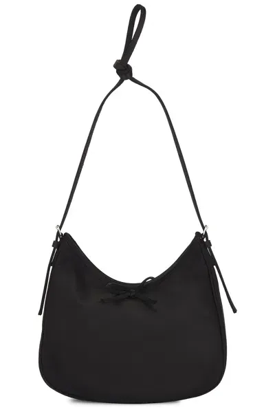 Balenciaga Leopolda Bow-embellished Satin Shoulder Bag In Black