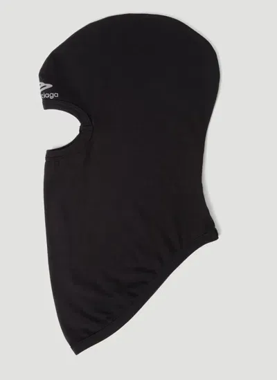 Balenciaga Logo Print Balaclava In Black